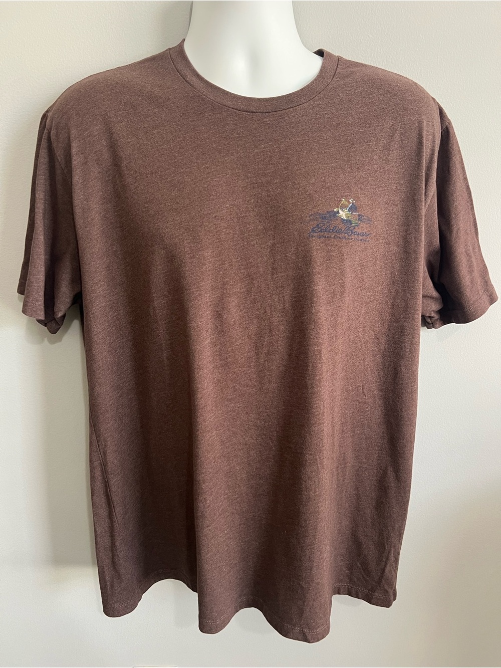Eddie Bauer Men's L Brown Short Sleeve Crewneck Graphic T-Shirt Tee